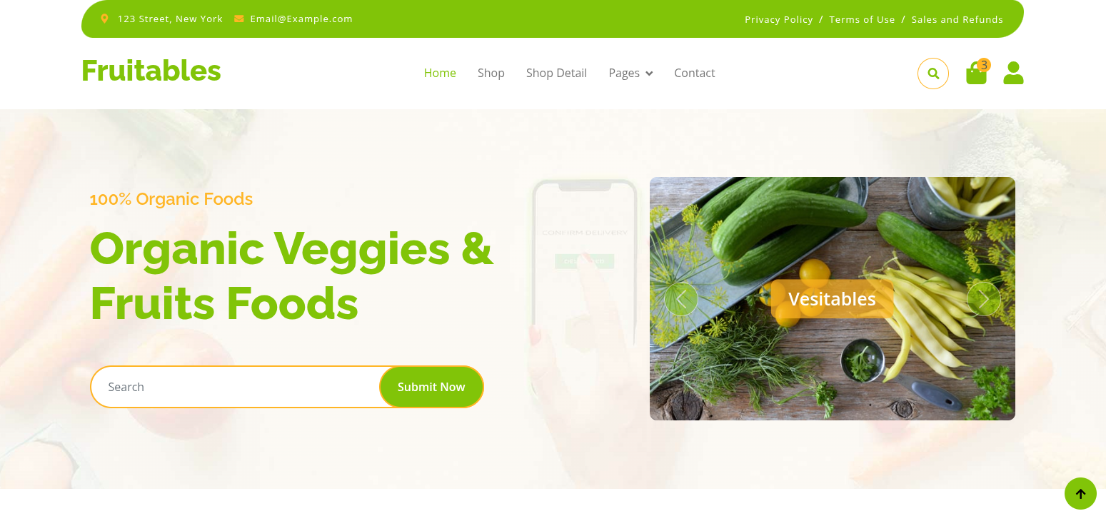 Vegetable E-commerce Website - Online Grocery Store Design